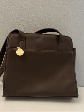 Classic Brown Women's Top-Handle Faux Leather Handbag